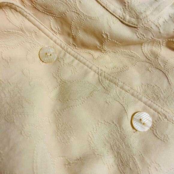 Classic Elements 20/22 Pale Yellow Floral Embossed Texture Jacket Shacket Casual - Picture 7 of 8
